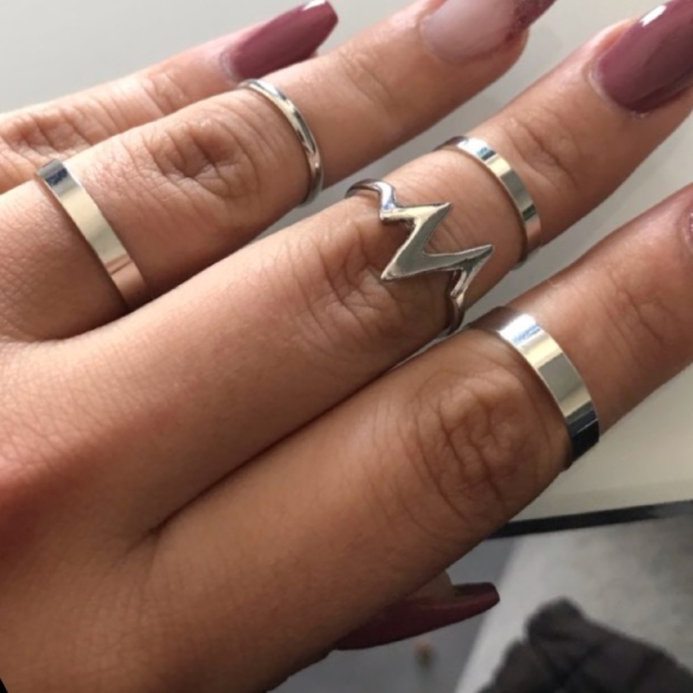 Sterling Silver Heart Beat Ring Bundle - image 1